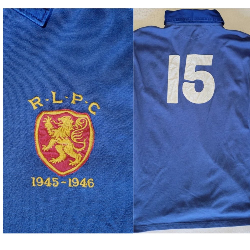 Polo Ralph Lauren Shield Patch #15 Rugby Custom Fit Men's XL Royal Blue